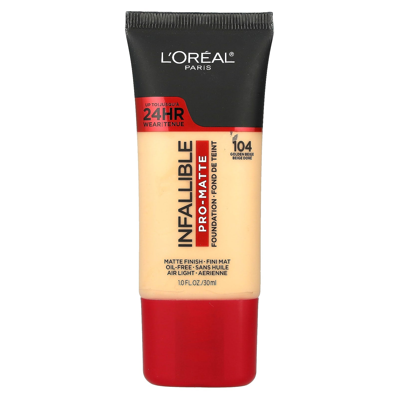 ⭐ Base L’Oréal Paris Infallible Pro-Matte 24H – Tono 104 Golden Beige