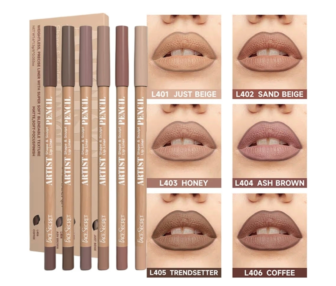 ⭐ Beauty Glazed – Pack Lip Liners Nude Brown