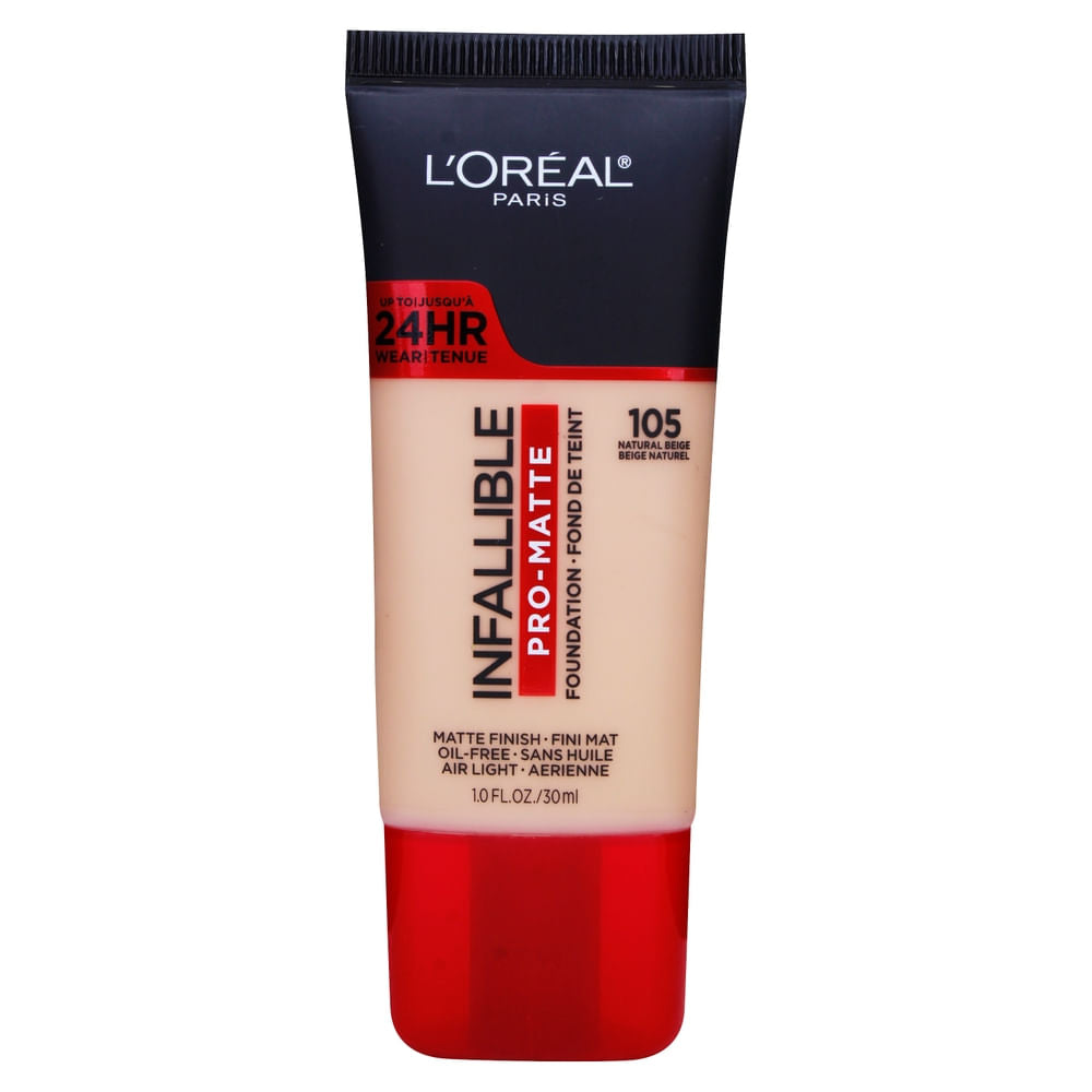 ⭐ Base L’Oréal Paris Infallible Pro-Matte 24H – Tono 105 Natural Beige