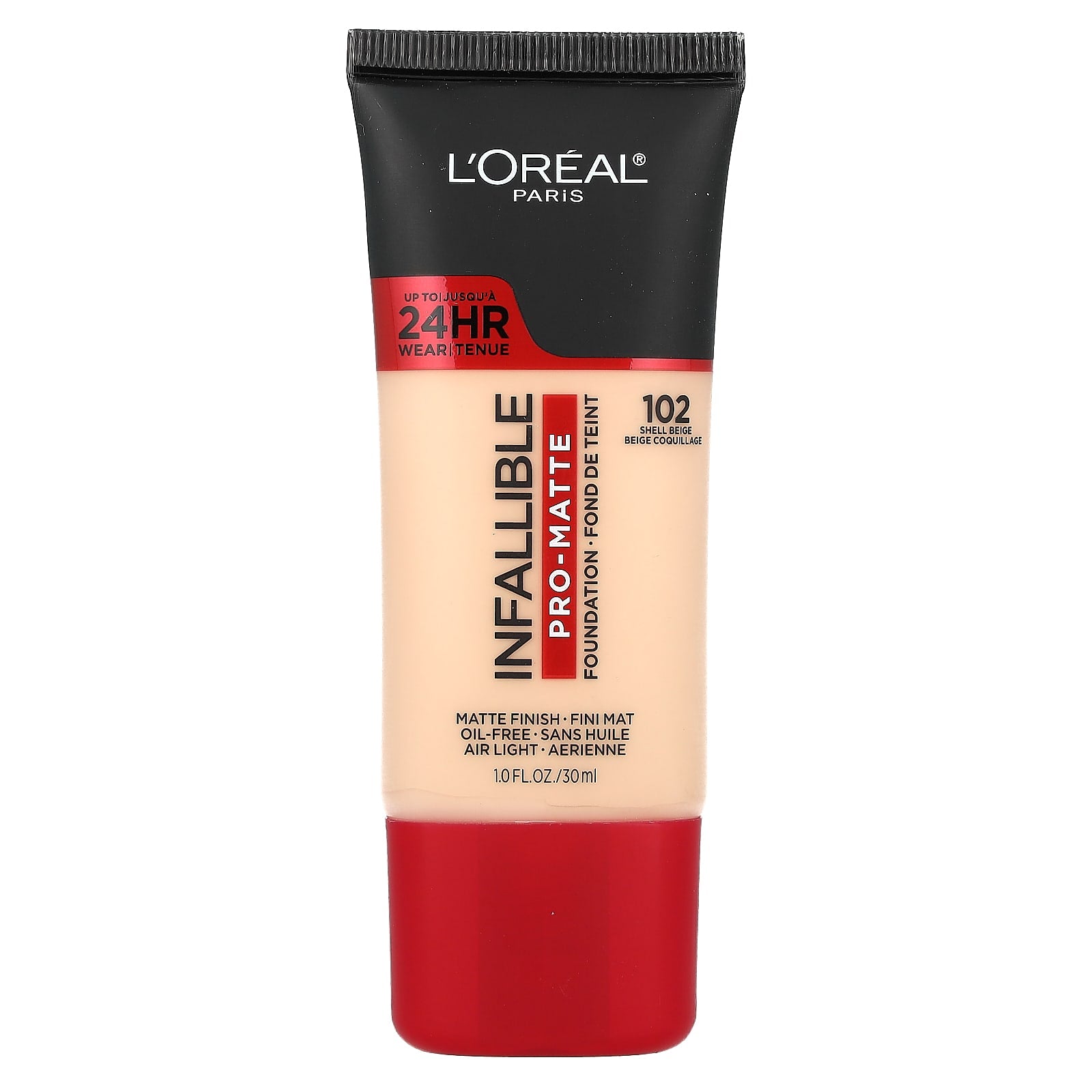 ⭐ Base L’Oréal Paris Infallible Pro-Matte 24H – Tono 102 Shell Beige