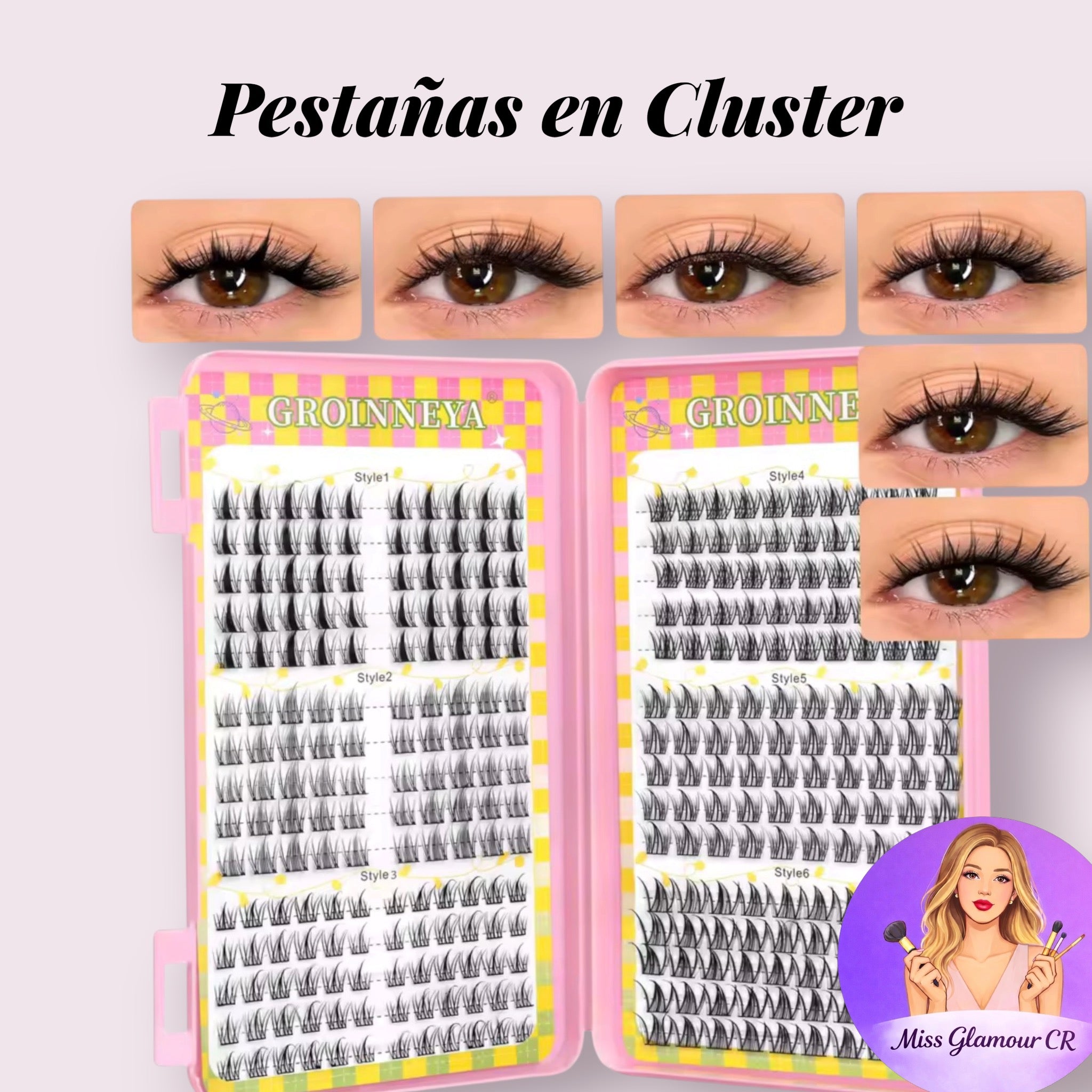Pestañas en Cluster 3D C Curl – 300 Clusters Reutilizables