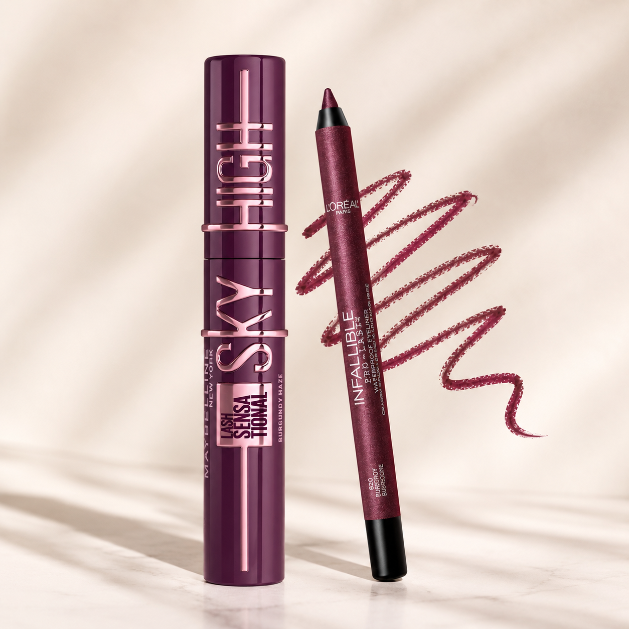 Maybelline Lash Sensational Sky High Burgundy + lápiz