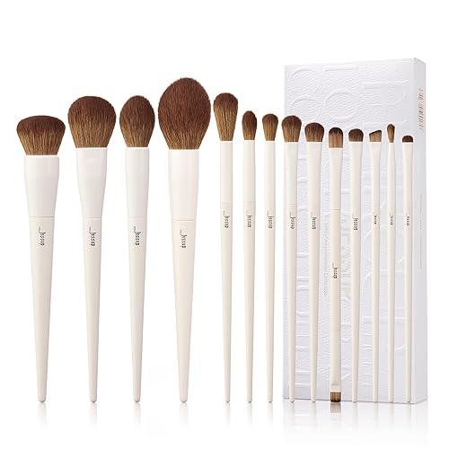 Luxury Light Gray Comprehensive Eye and Face Brush Set 14pcs
