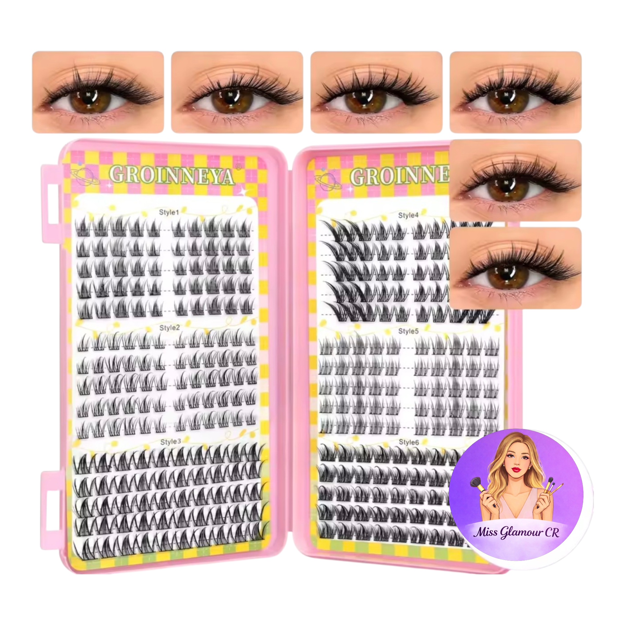 ✨ Set de 300 Clusters de Pestañas Reutilizables ✨