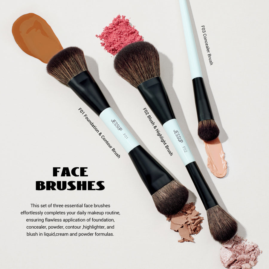 ✨ Set de Brochas Jessup T500 – 10 Piezas Profesionales Doble Punta en Bright Cyan ✨